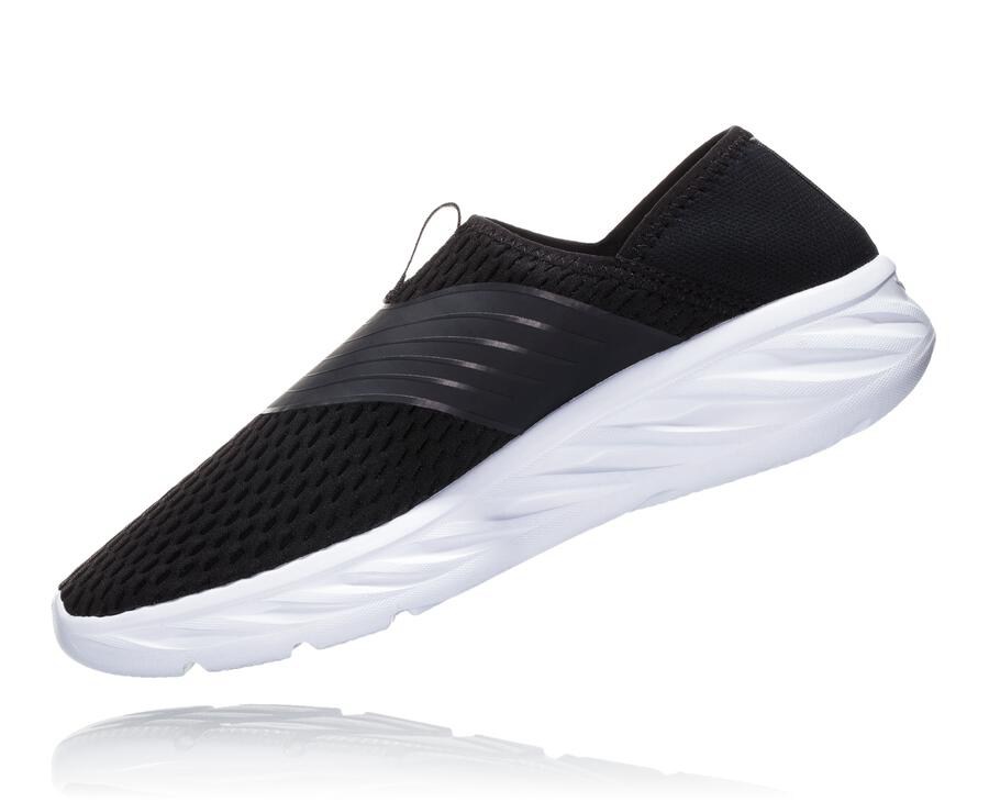 Hoka Australia One One ORA Recovery - Womens Sandals Black/White - UPLZT-3026